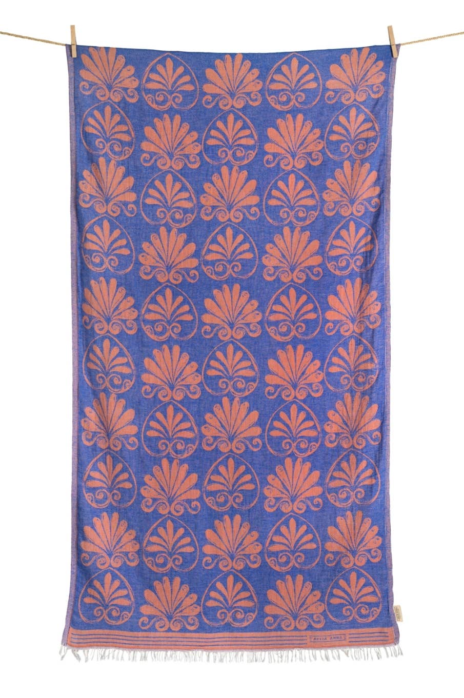 AELIA ANNA - BEACH TOWEL AKROKERAMO PARL.BLUE & CORAL