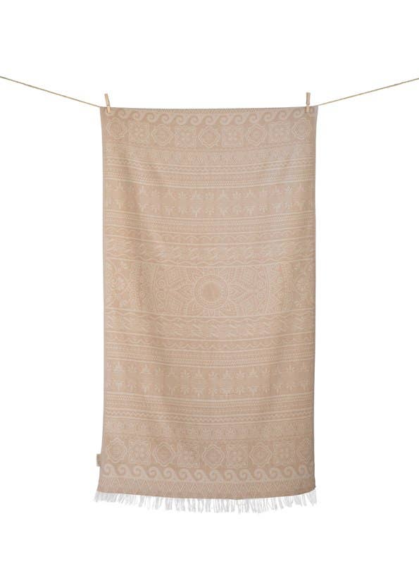 AELIA ANNA - BEACH TOWEL ELLINIKO BEIGE