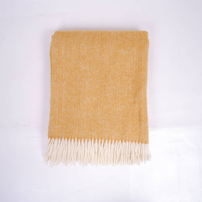 NorraVilla - 100% Wool Blanket - Herringbone throw