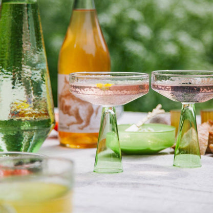 Brût Home and Glassware - Champagne Coupe Claude | set of 2 | green
