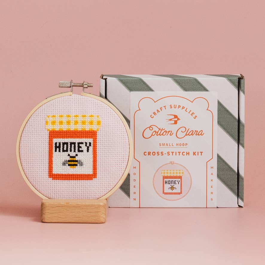 Cotton Clara Craft Kits & Supplies - Honey Jar Cross Stitch Kit