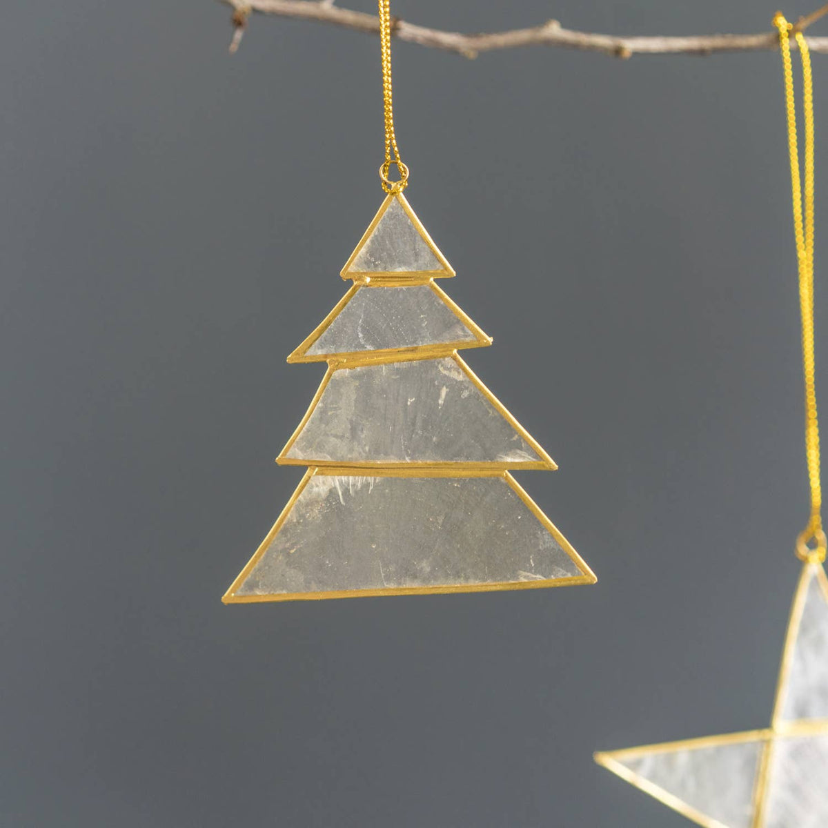Kinta - Trim Cap Tree Origami Offwhite w/ gold 8 cm