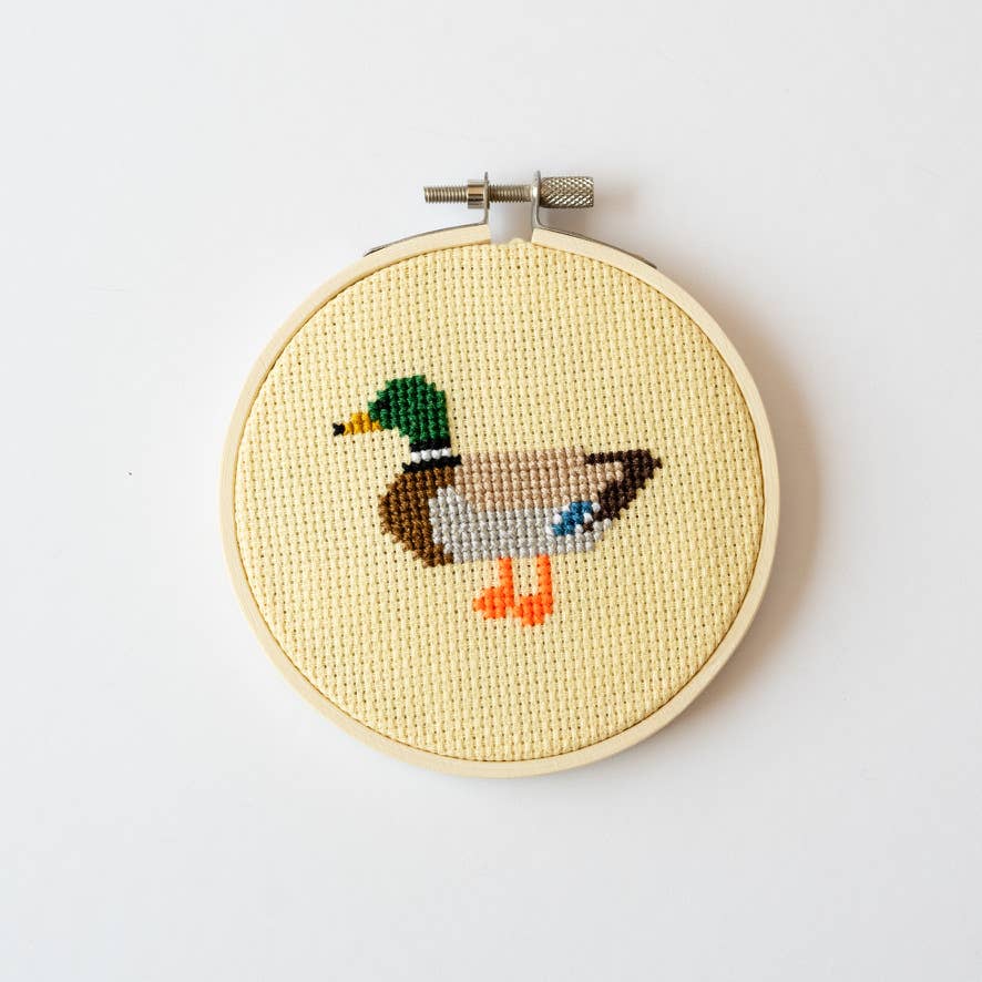 Cotton Clara Craft Kits & Supplies - Duck Cross Stitch Kit for Beginners