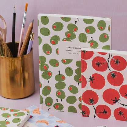 Sister Paper Co. - Tomato Pocket Notebook | Plain Page Mini Journal | Notebooks