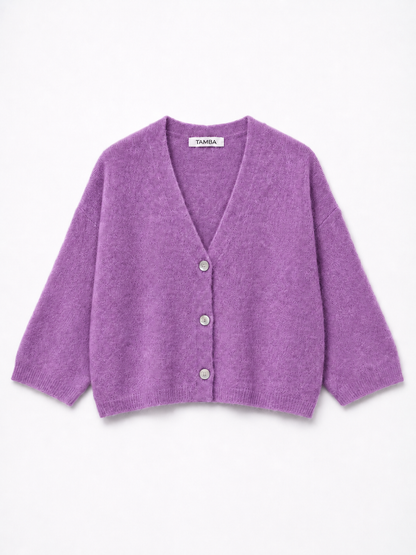 TAMBA - Baby alpaca cardigan with 4/5 sleeves