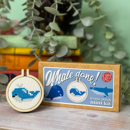 Mini Matchbox Kits - Whale Done! Mini Matchbox Cross Stitch Kit