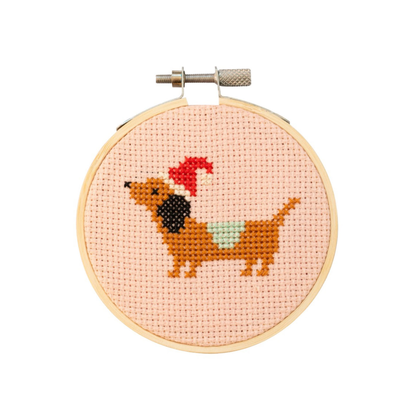 Cotton Clara Craft Kits & Supplies - Christmas Dachshund Cross Stitch Kit