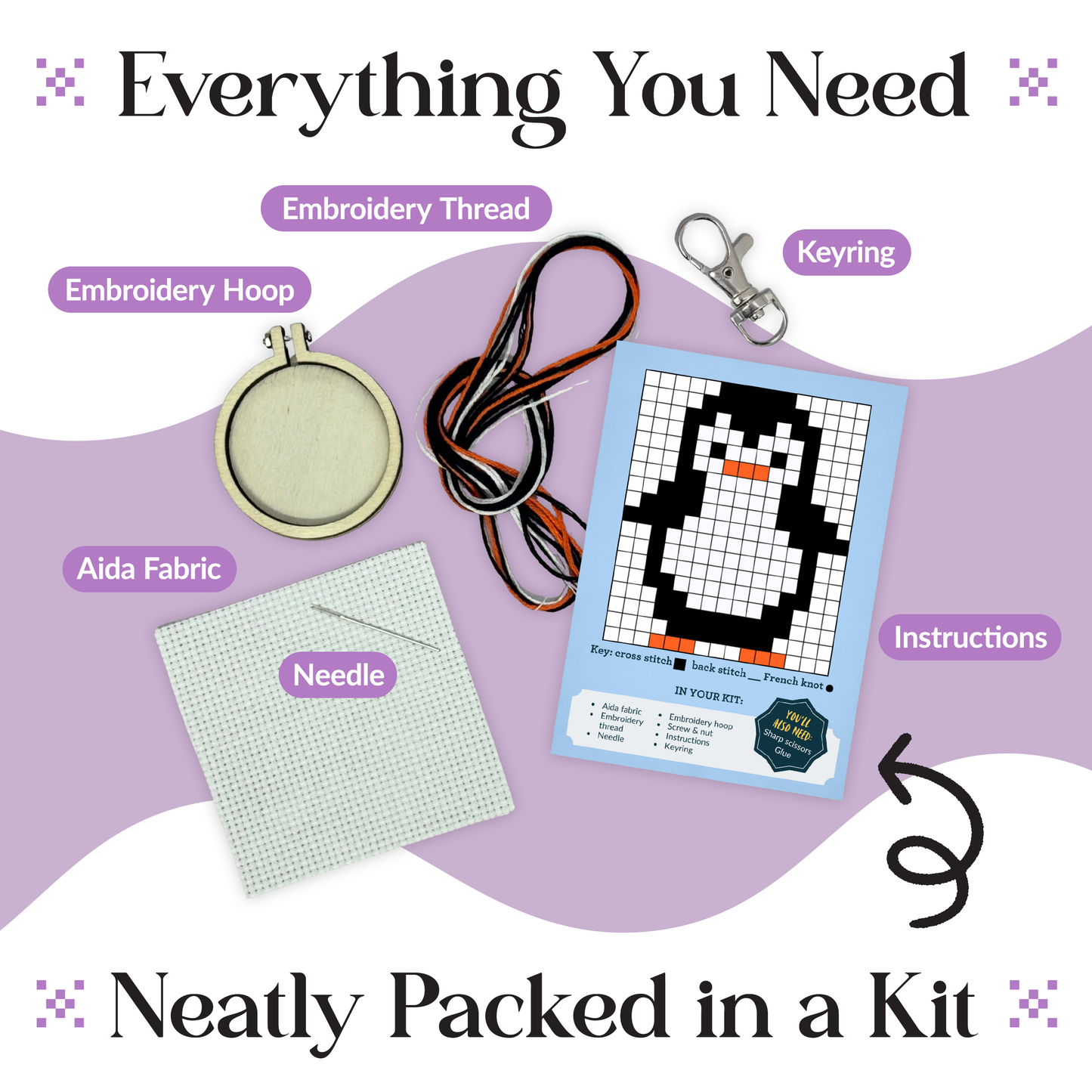 Mini Matchbox Kits - You're Brrrilliant! Mini Matchbox Cross Stitch Kit