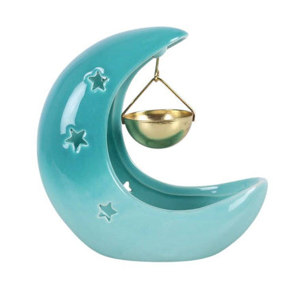 Something Different - Blue Pastel Crescent Moon Hanging Oil Burner