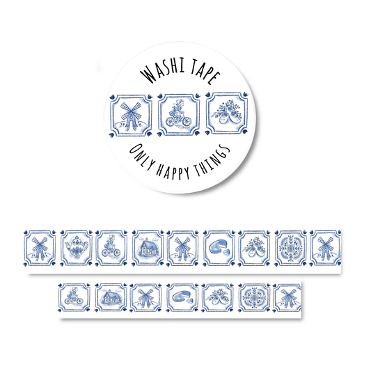 Only Happy Things Stationery - Washi tape Dutch tiles