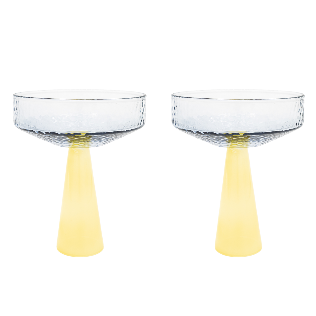 Brût Home and Glassware - Champagne Coupe Claude | set of 2 | blue/topaz
