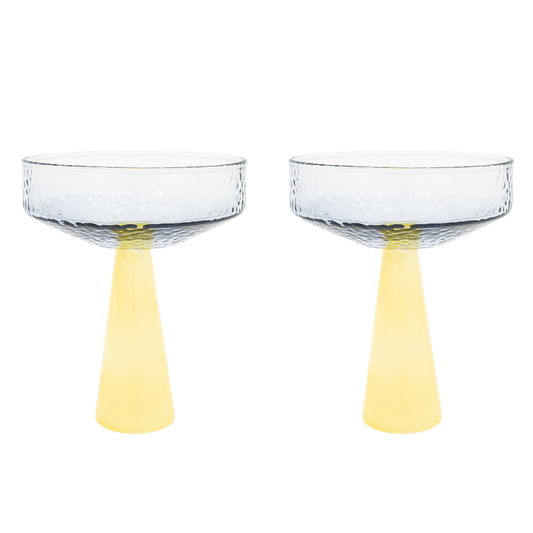 Brût Home and Glassware - Champagne Coupe Claude | set of 2 | blue/topaz