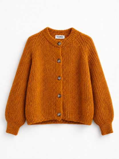 TAMBA - Mohair cardigan with button placket