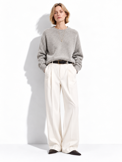 URBAN REVERSE ITALY - Loose Long-Sleeve Top with Crew Neck | Casual Style
