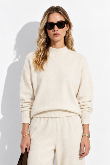 URBAN REVERSE ITALY - Knit Set with Top and Wide Pants | Winter Style