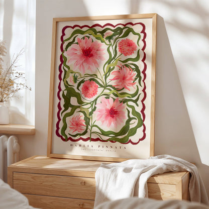 Kate Fox Design - The Dahlia, Art Print, Colourful Art, Fun Art, Home Decor