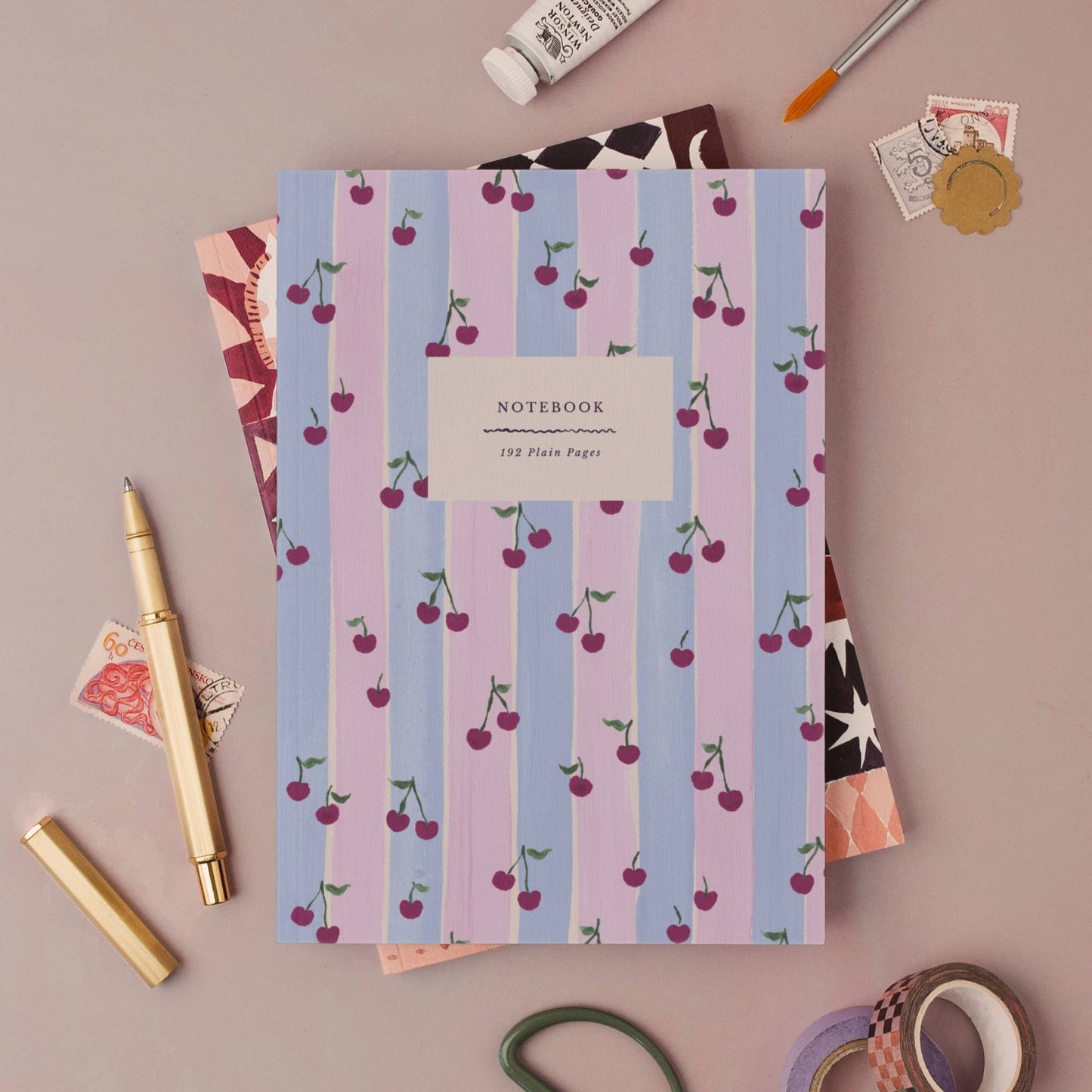 Sister Paper Co. - Cherries Notebook | Plain Page Journal | Blank Notebooks
