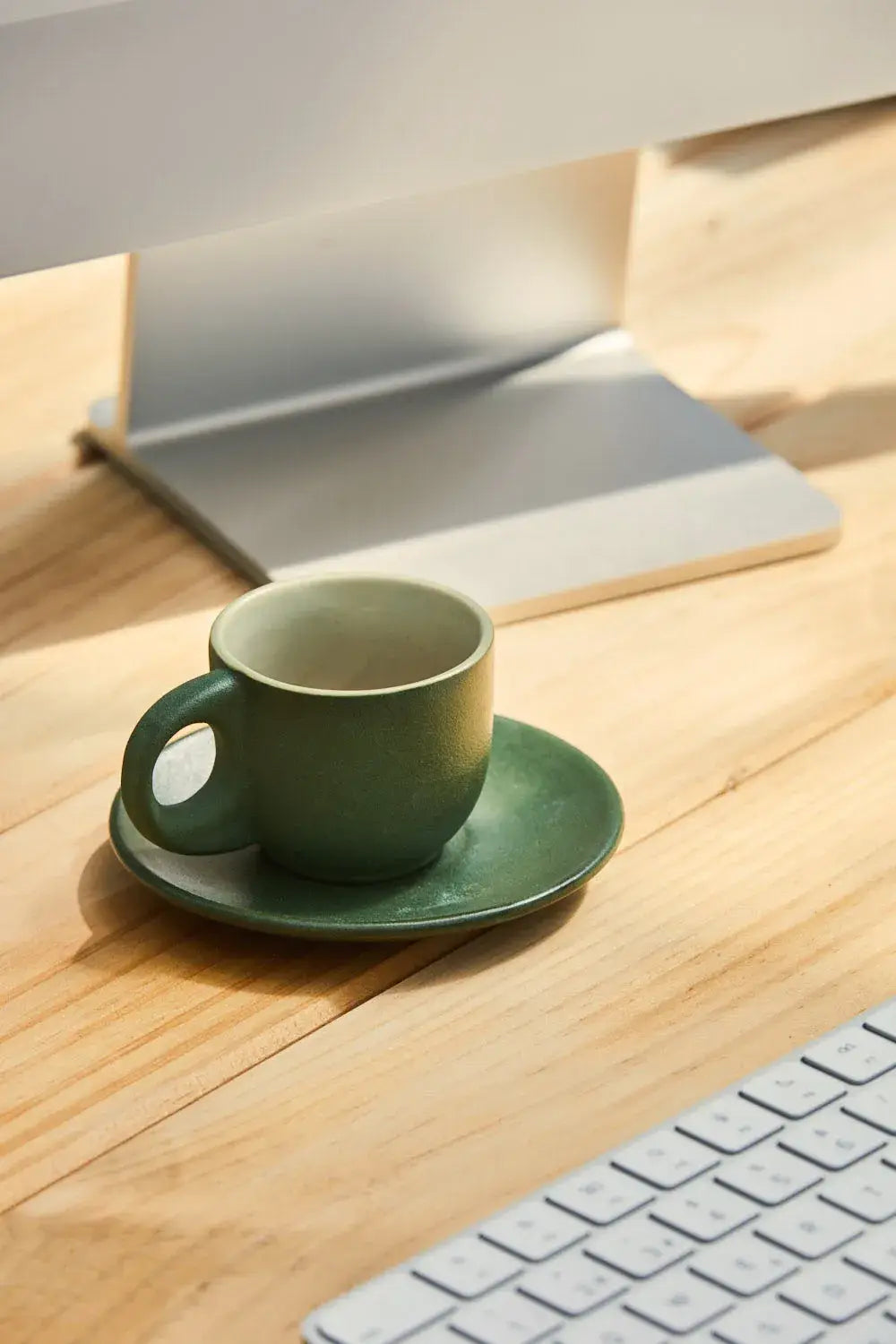 Calma House - Coffee Cup and Saucer (Set of 2) Matcha Green