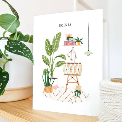 Studio Kuukeluus - Hooray New Baby Greeting Card
