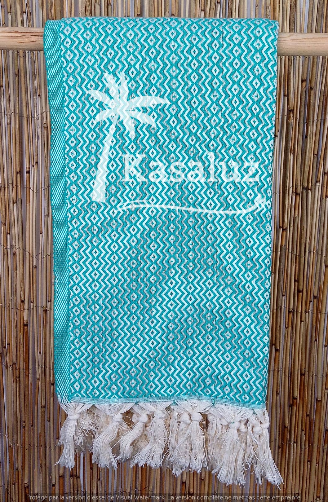 KASALUZ - Ronda Mint Green Beach Fouta Oeko-Tex Standard 100 Label