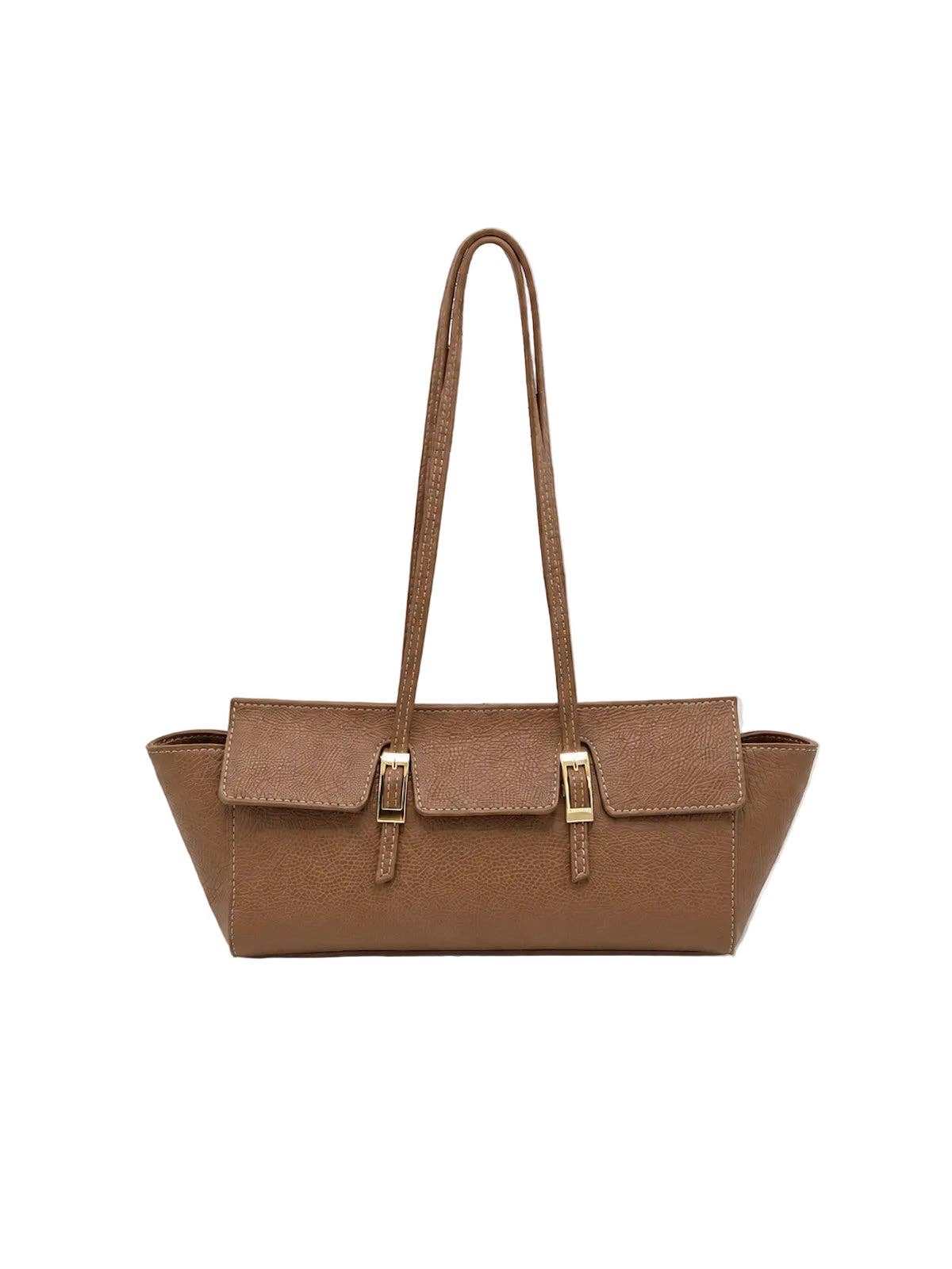 Suie Valentini srl - Women's Genuine Leather East-West Tote Bag with Double Buckle Detail, Made in Italy, art. 112791