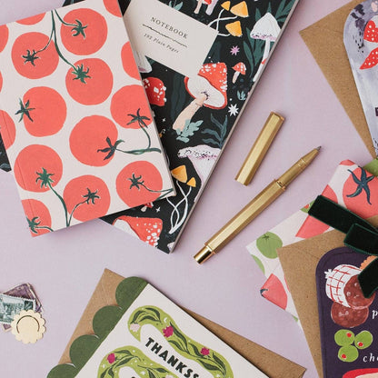 Sister Paper Co. - Tomato Pocket Notebook | Plain Page Mini Journal | Notebooks