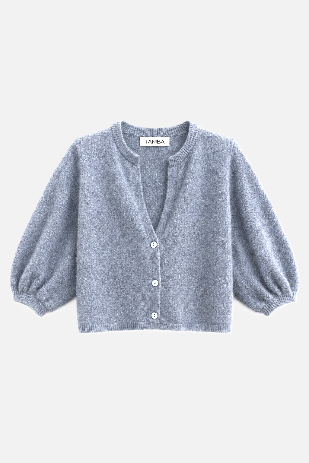 TAMBA - Angora knitted cardigan with V-neck