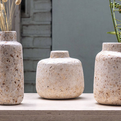 Kinta - Vase Pap Wood Chips T-Upward 16/23 cm