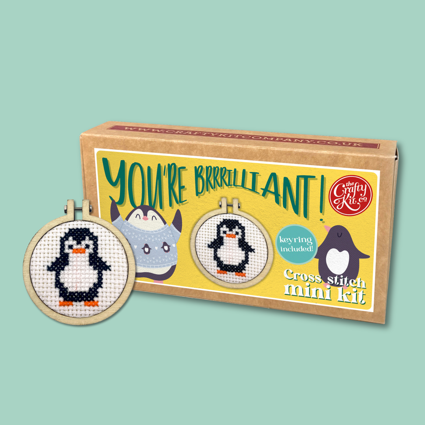 Mini Matchbox Kits - You're Brrrilliant! Mini Matchbox Cross Stitch Kit