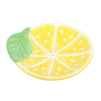 Something Different - Lemon Slice Ceramic Incense Holder Plate