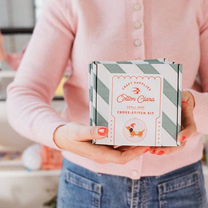 Cotton Clara Craft Kits & Supplies - Christmas Dachshund Cross Stitch Kit