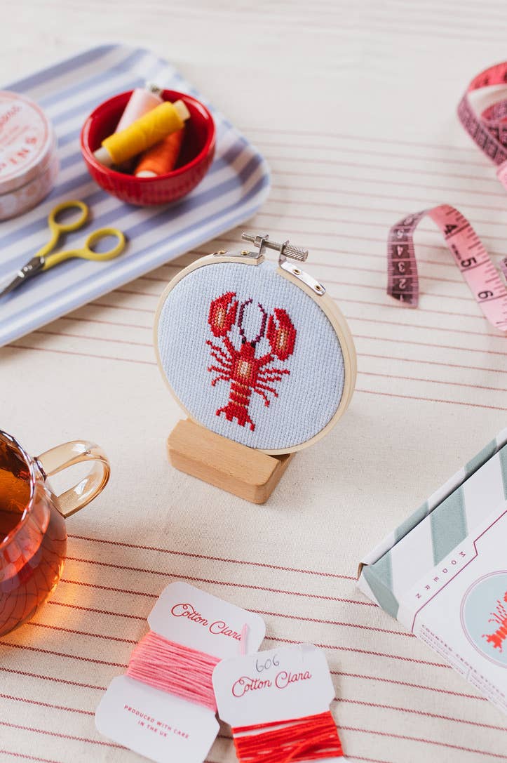 Cotton Clara Craft Kits & Supplies - Lobster Cross Stitch Kit