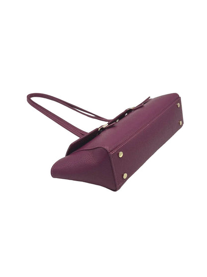 Suie Valentini srl - Women's Genuine Leather East-West Tote Bag with Double Buckle Detail, Made in Italy, art. 112791