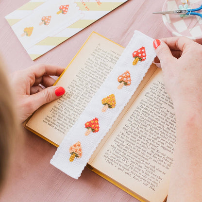 Cotton Clara Craft Kits & Supplies - Toadstool Cross Stitch Bookmark Kit