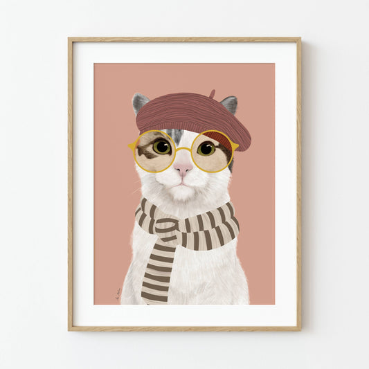 El buen limón -  "Cat with beret" art Print