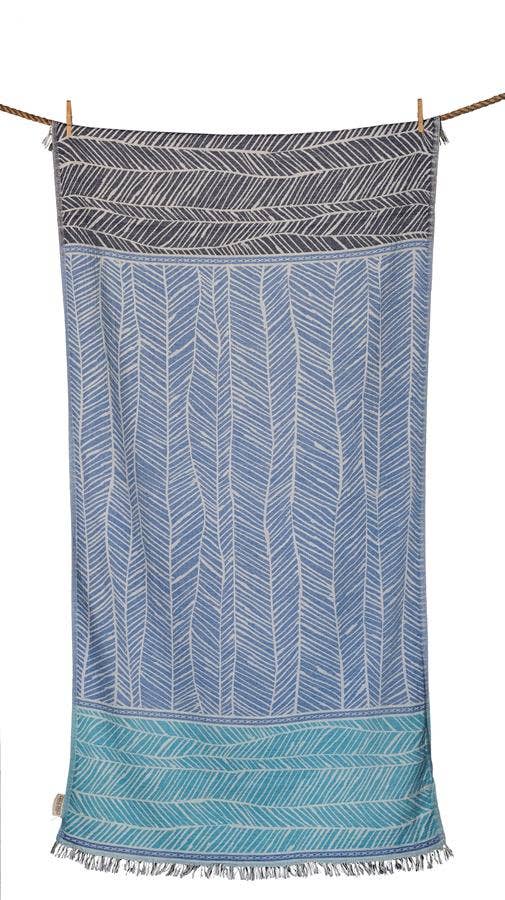 AELIA ANNA - BEACH TOWEL FTELIA PARL.BLUE, TURQUOISE & NAVY BLUE