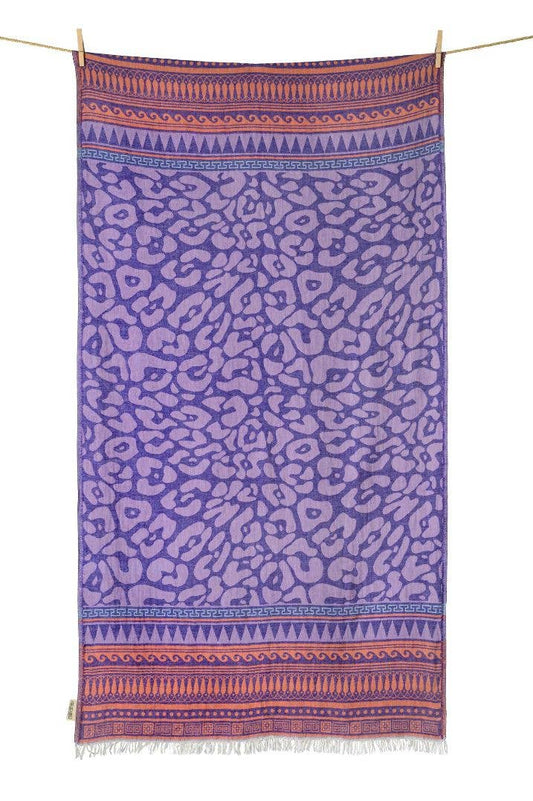 AELIA ANNA - BEACH TOWEL KASTRAKI PURPLE LILA & CORAL