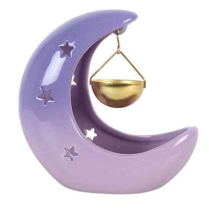 Something Different - Purple Pastel Crescent Moon Hanging Oil Burner