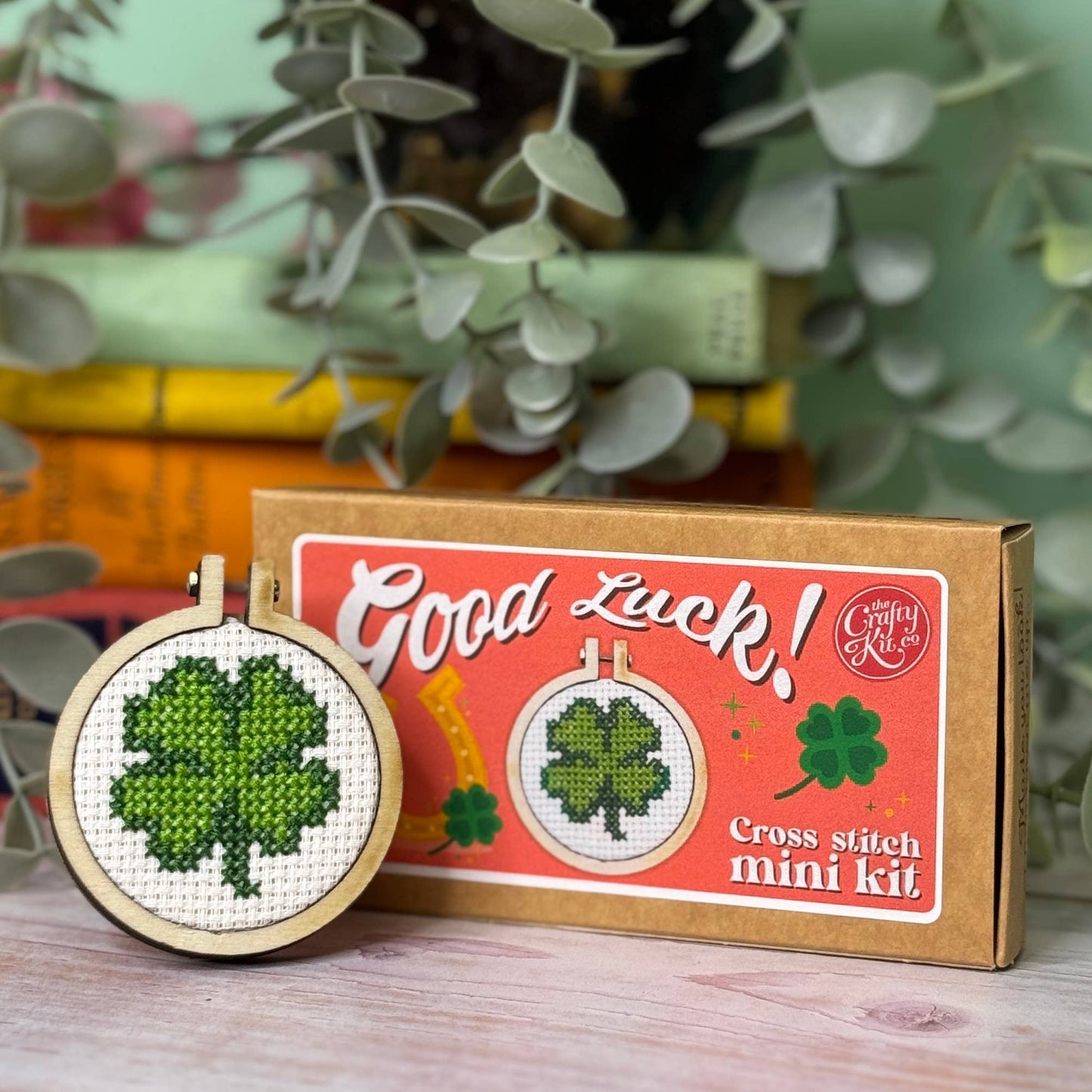 Mini Matchbox Kits - Good Luck! Mini Matchbox Cross Stitch Kit