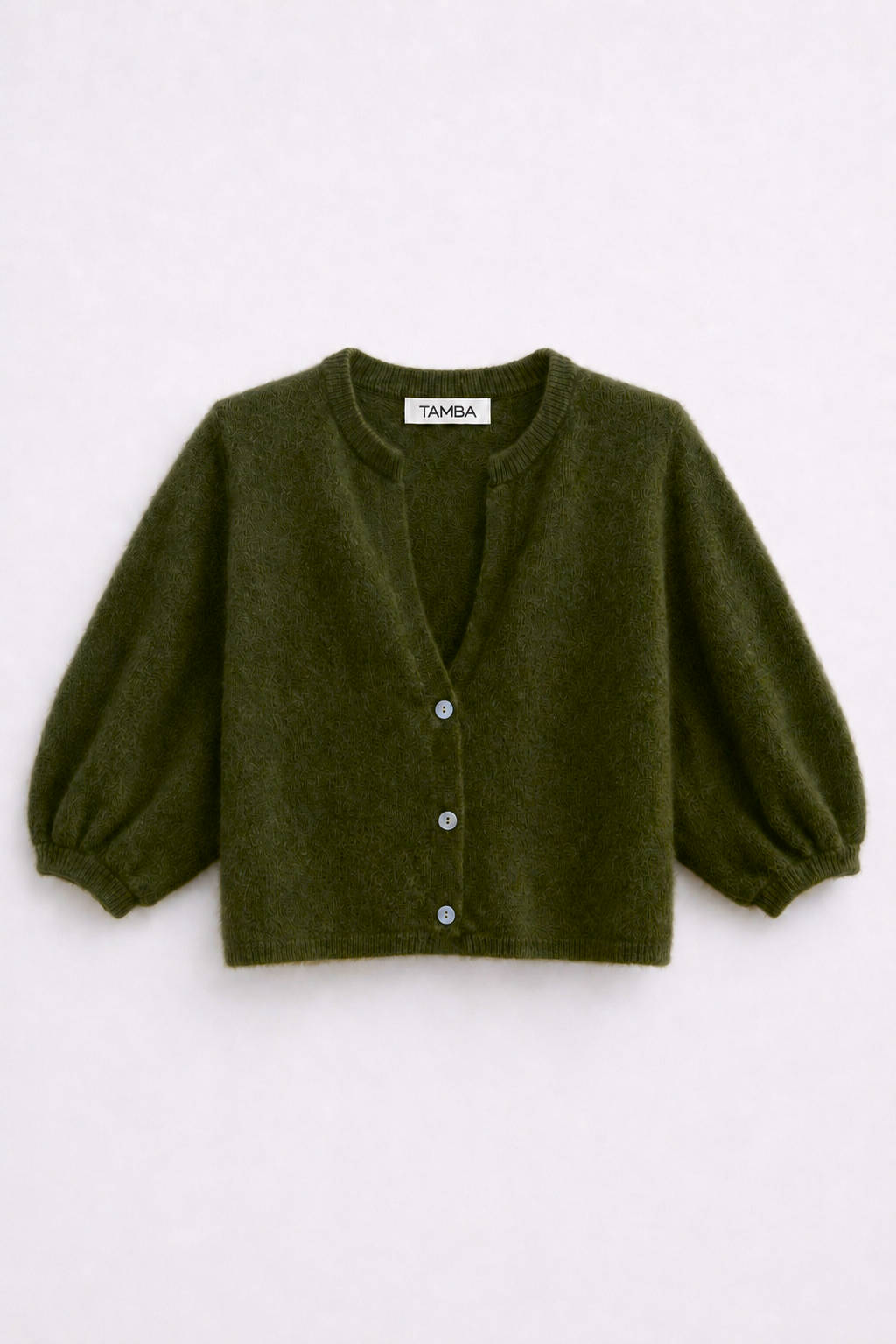 TAMBA - Angora knitted cardigan with V-neck
