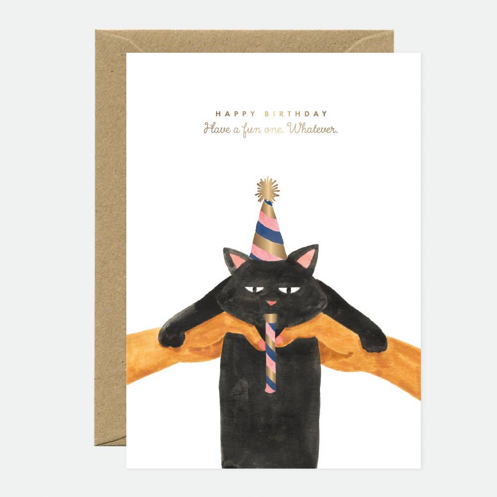 ALL THE WAYS TO SAY - Europe - Whatever cat - Birthday Greeting card - Gold foil