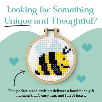 Mini Matchbox Kits - Bee Happy! Mini Matchbox Cross Stitch Kit