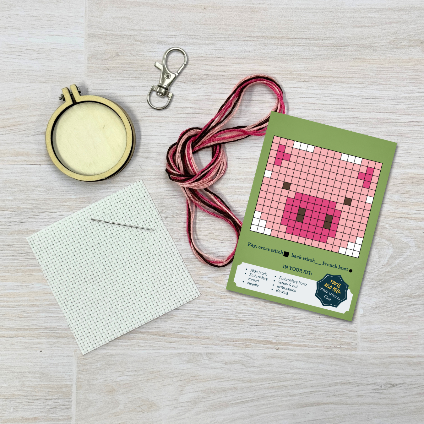 Mini Matchbox Kits - Missing You Pig Time Mini Matchbox Cross Stitch Kit