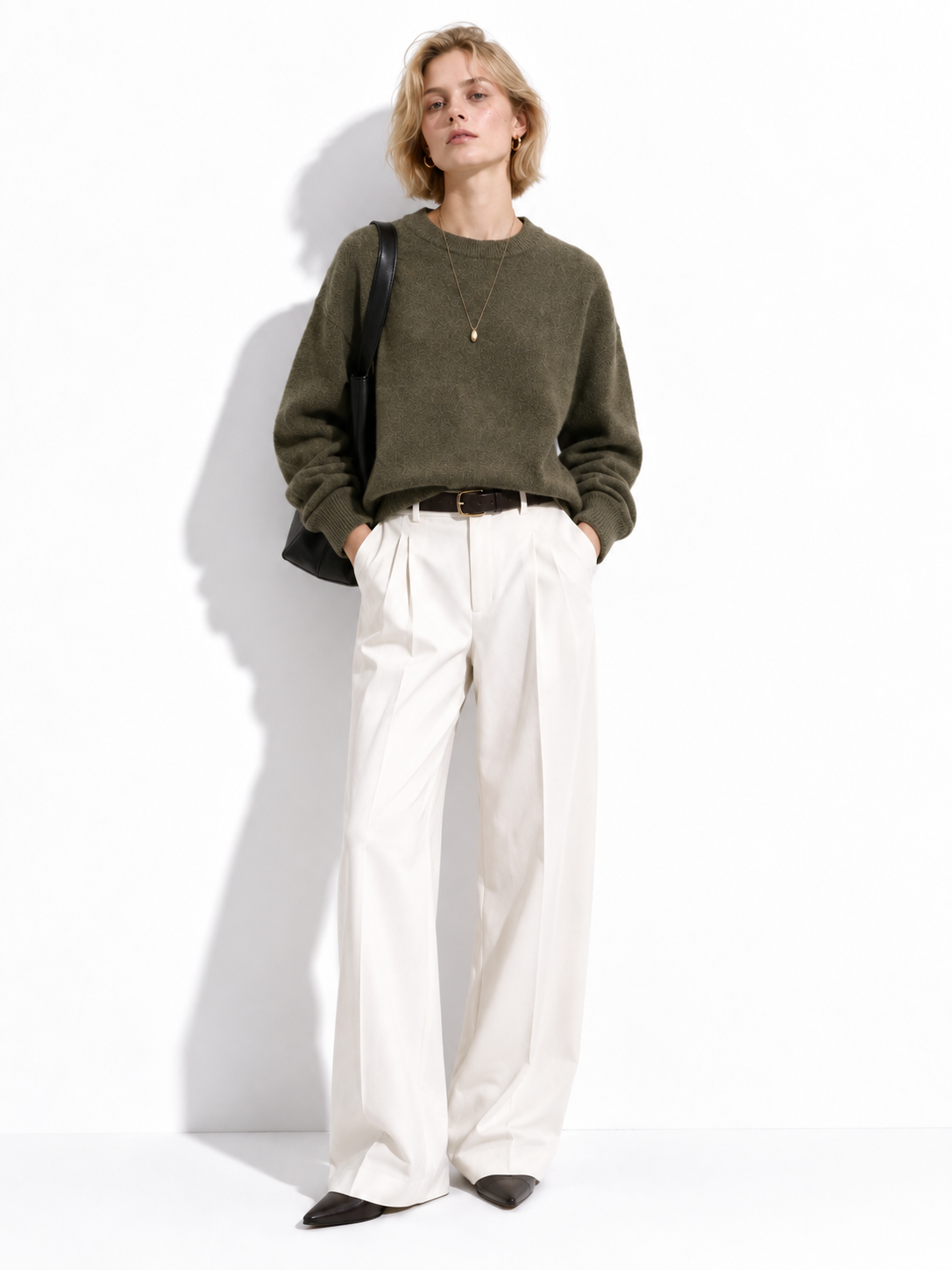 URBAN REVERSE ITALY - Loose Long-Sleeve Top with Crew Neck | Casual Style