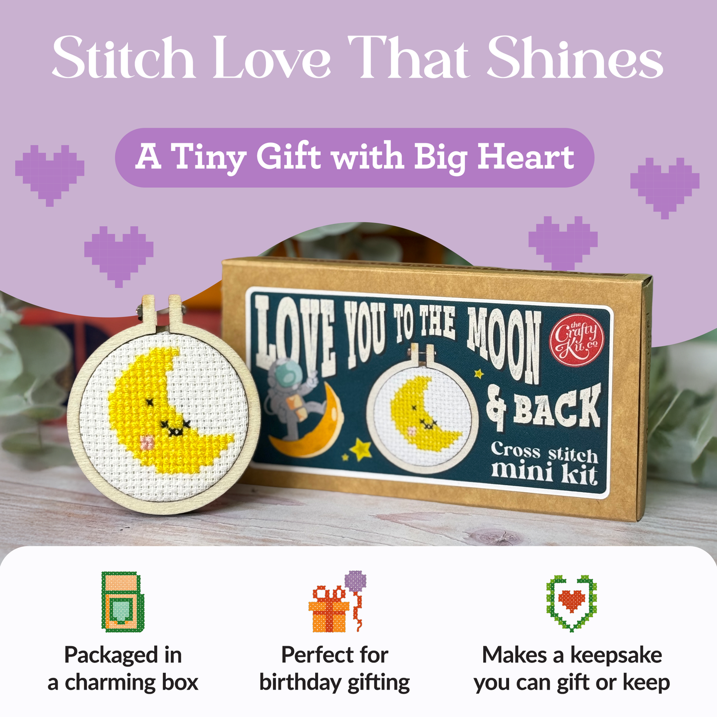 Mini Matchbox Kits - Love You to The Moon & Back Mini Matchbox Cross Stitch Kit