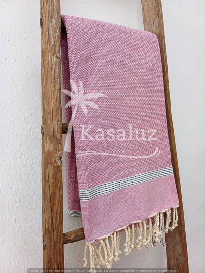 KASALUZ - Fouta Bohemia Rose 100% cotton honeycomb