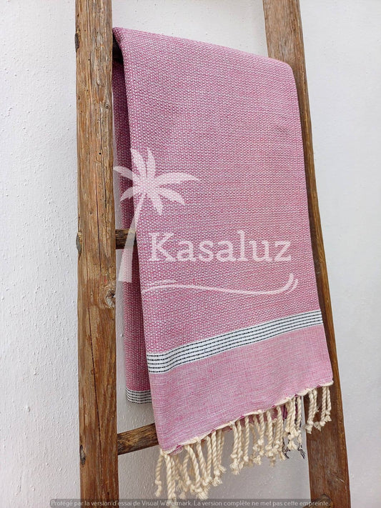 KASALUZ - Fouta Bohemia Rose 100% cotton honeycomb