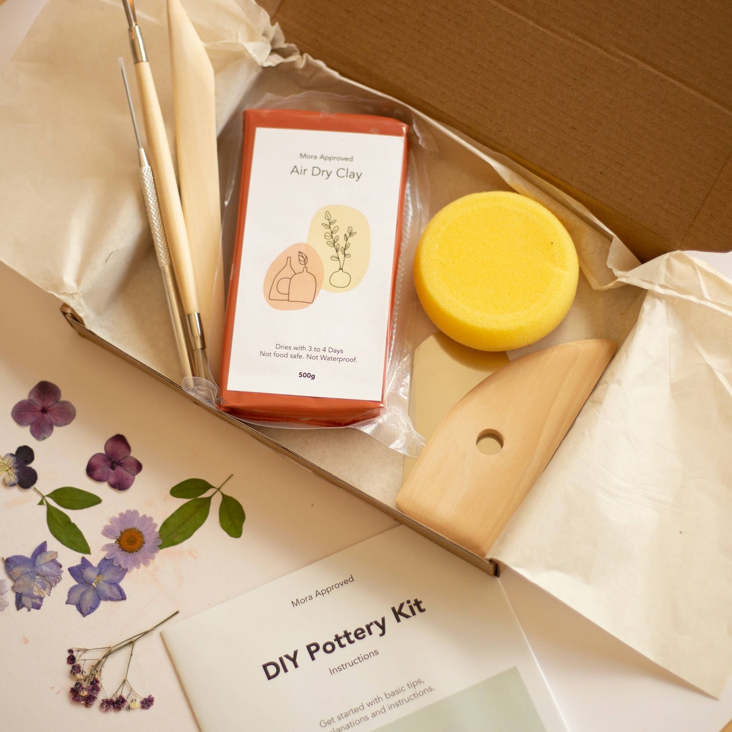 DIY Kits by Mora Approved -  Kintsugi, Pottery & Art - DIY Pottery Kit – Air Dry Clay Starter Set  