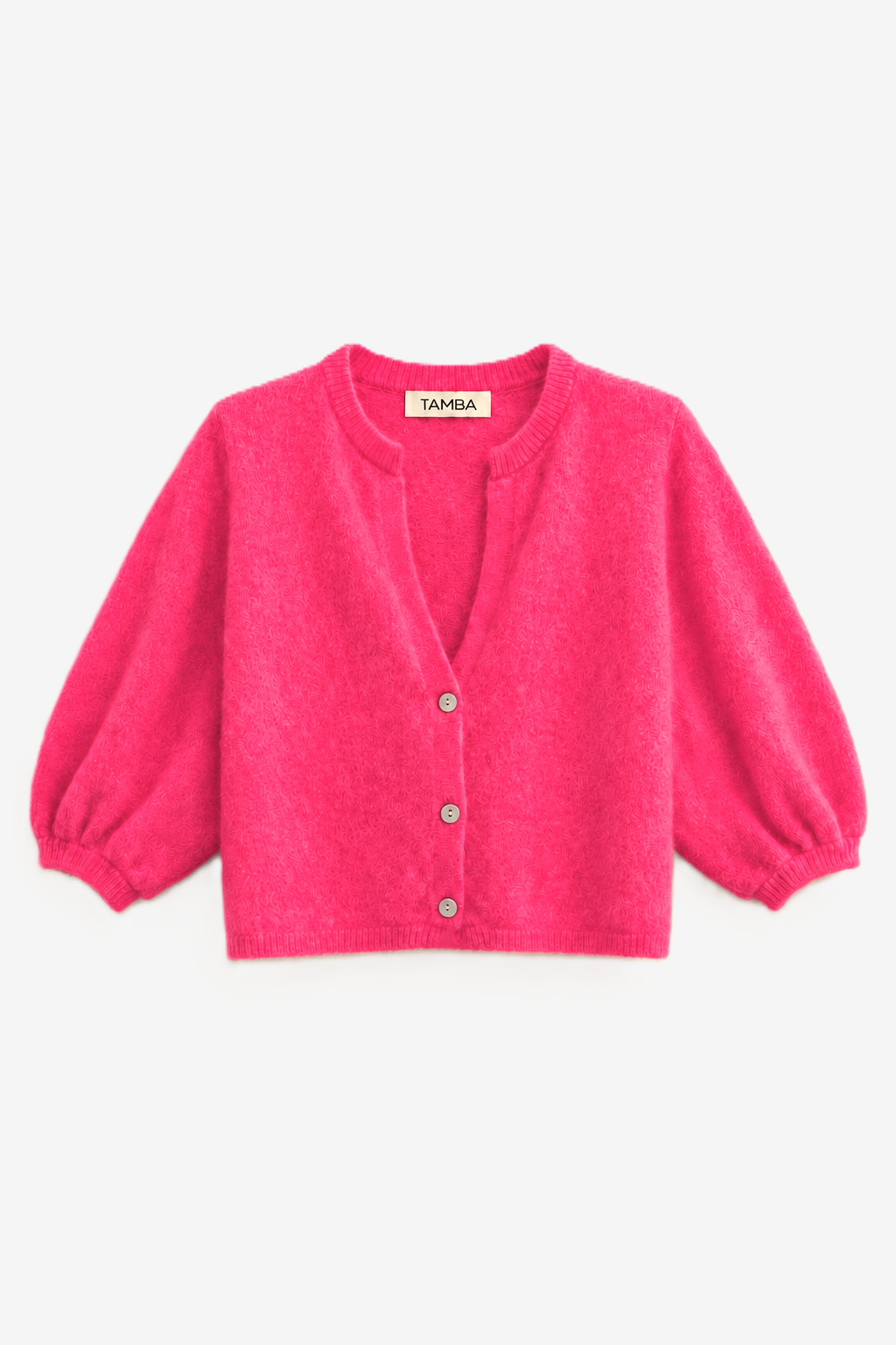 TAMBA - Angora knitted cardigan with V-neck