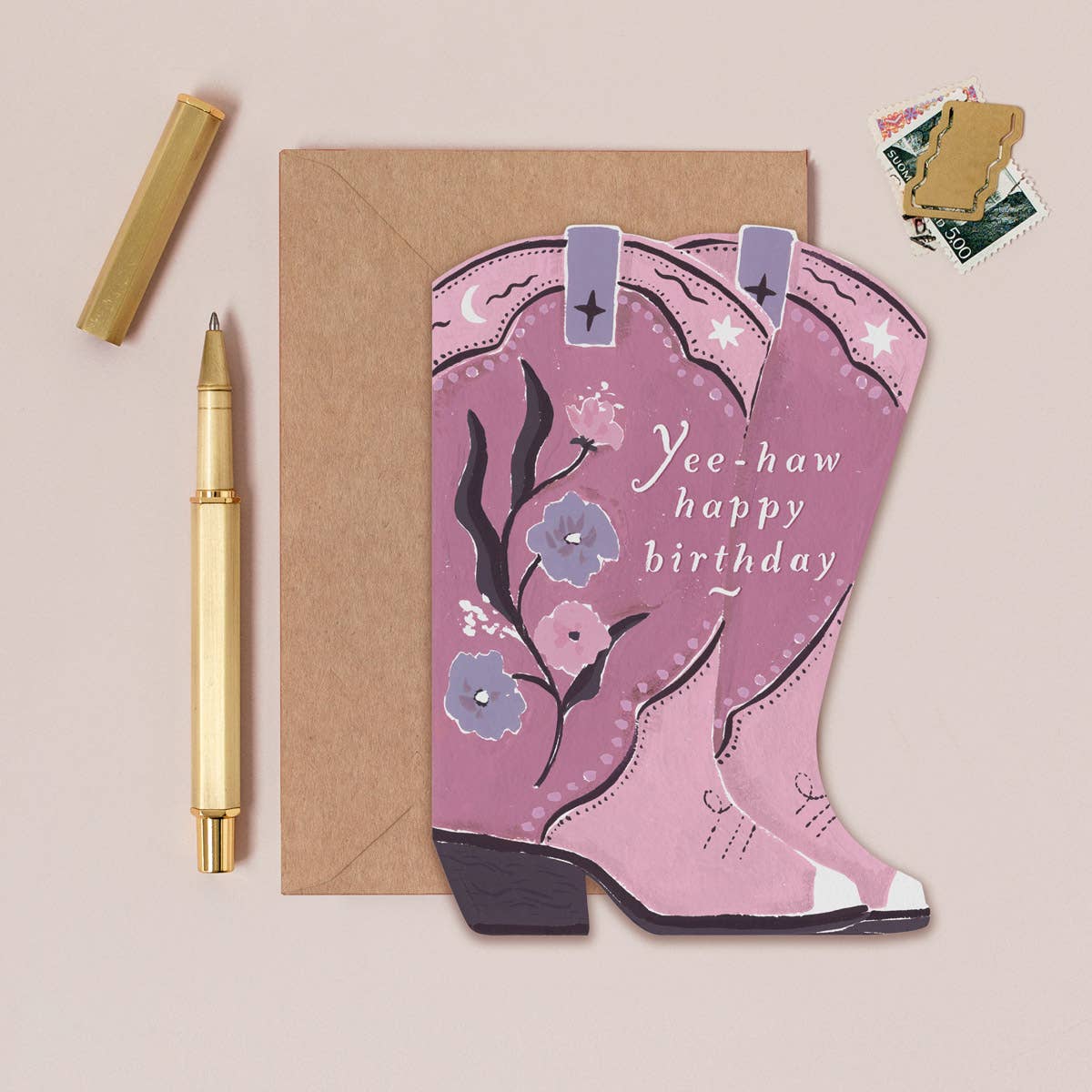 Sister Paper Co. - Cowboy Boots Birthday Card | Cowgirl Birthday Card | Western